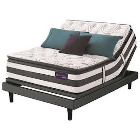 Queen Super Pillow Top Hybrid Quilted Mattress and Motion Perfect III Adjustable Base